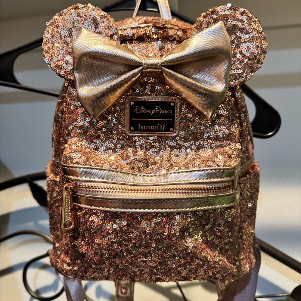 Loungefly Rose Gold Sequin Mini Backpack